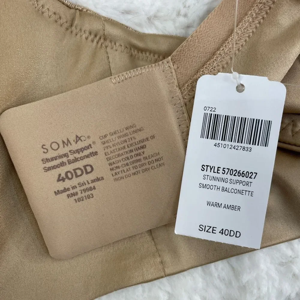 Soma Smooth Full Coverage Bra Underwire‎ in Warm Amber Size 34D NEW
